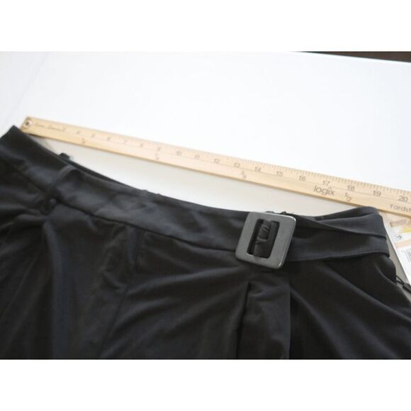 Calvin Klein Women's Plus Black Pleated Belted Cropped Wide Leg Pants 2X - Picture 4 of 9